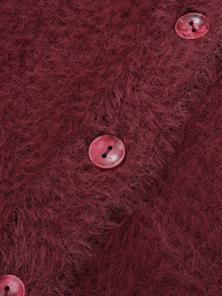 フェザーVネックカーディガン　[通常]