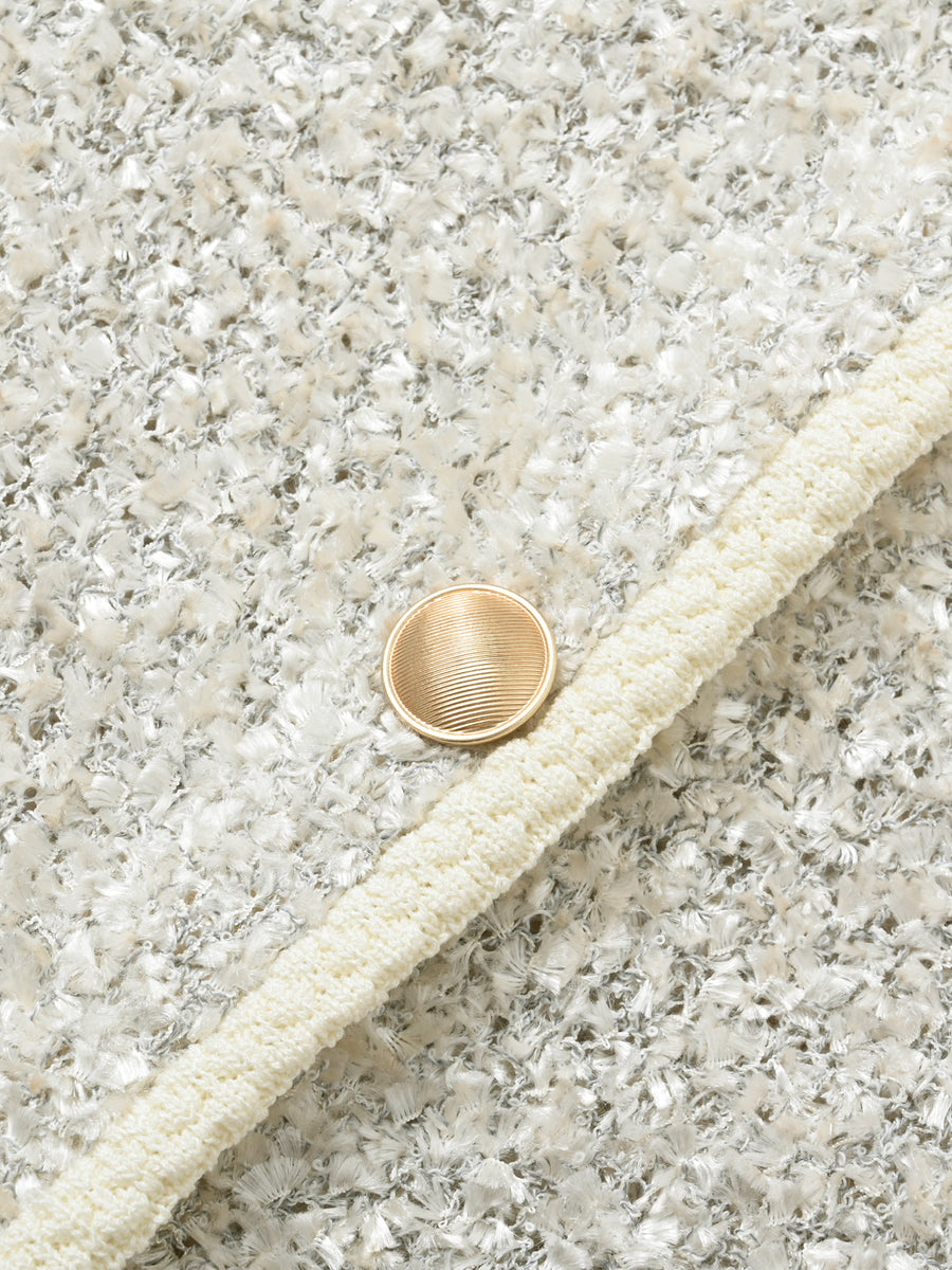 ツイードゴールドボタンニットカーディガン　[通常]