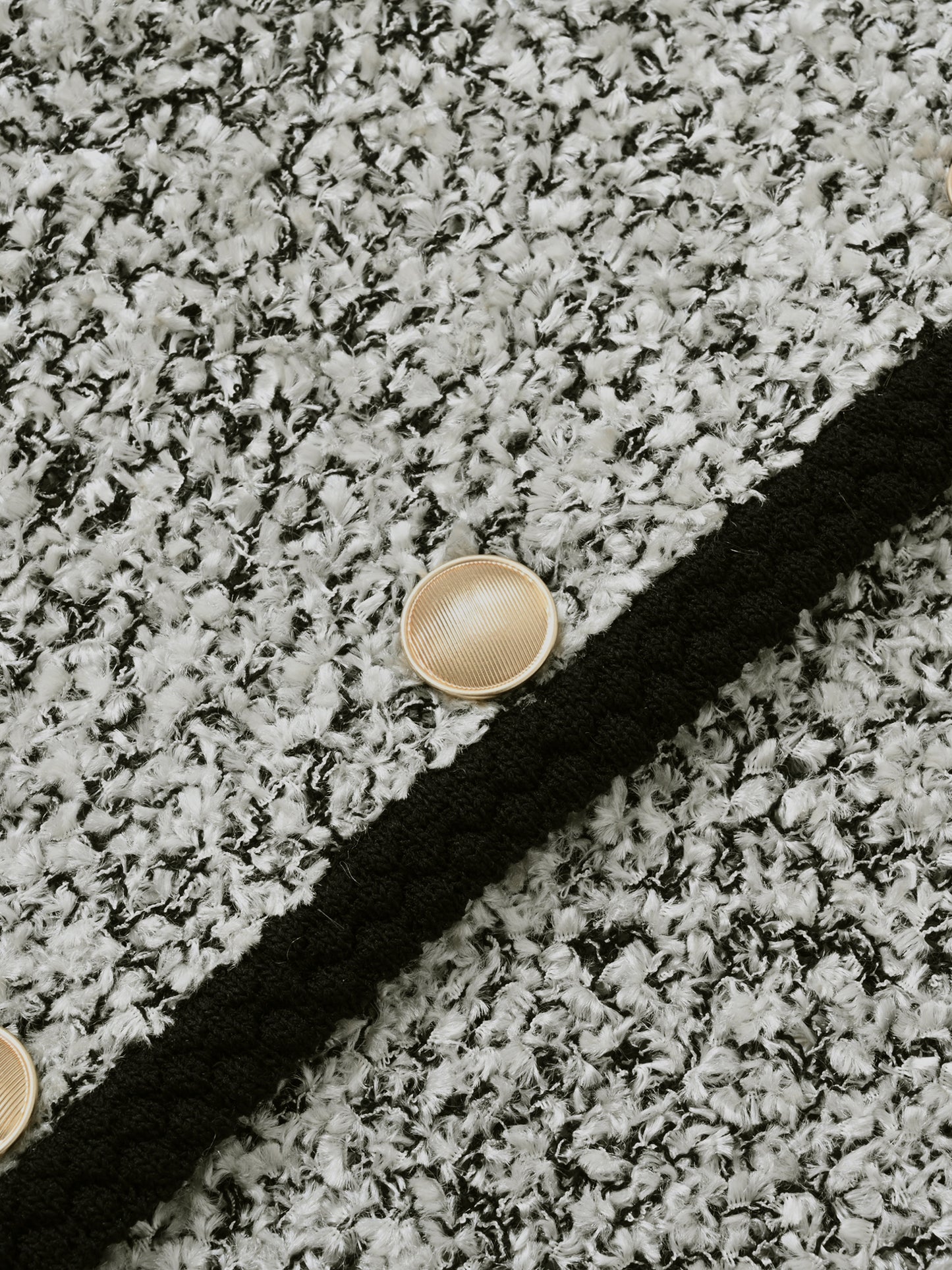 ツイードゴールドボタンニットカーディガン　[通常]