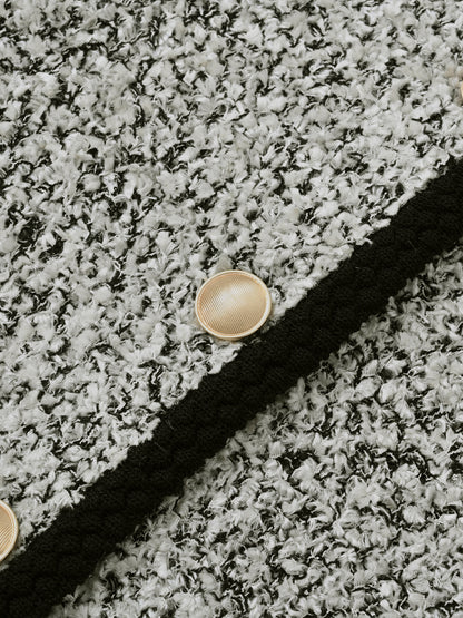 ツイードゴールドボタンニットカーディガン　[通常]