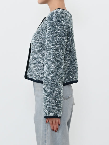 ツイードゴールドボタンニットカーディガン　[通常]