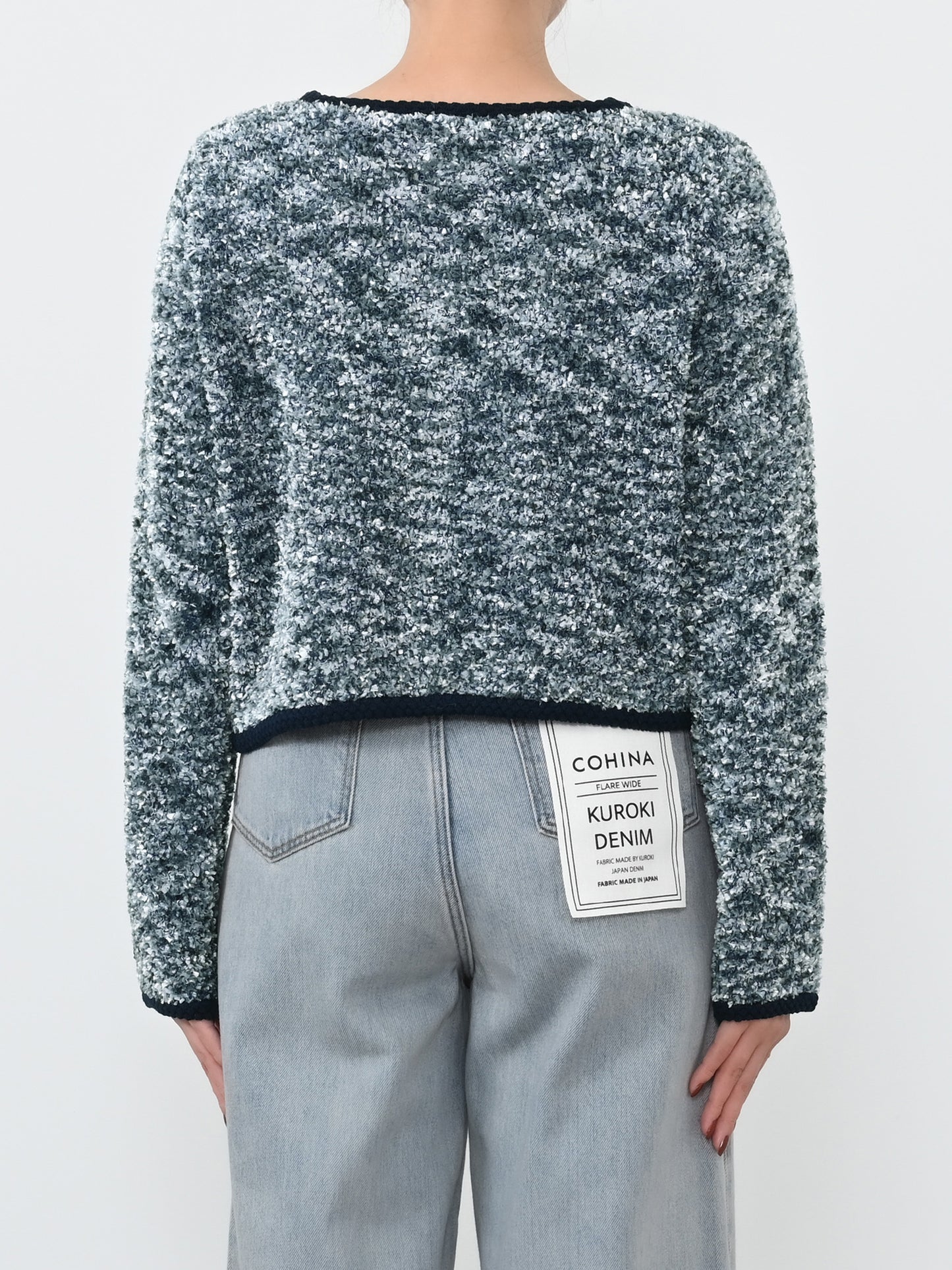 ツイードゴールドボタンニットカーディガン　[通常]