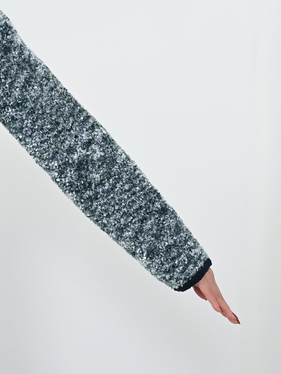 ツイードゴールドボタンニットカーディガン　[通常]