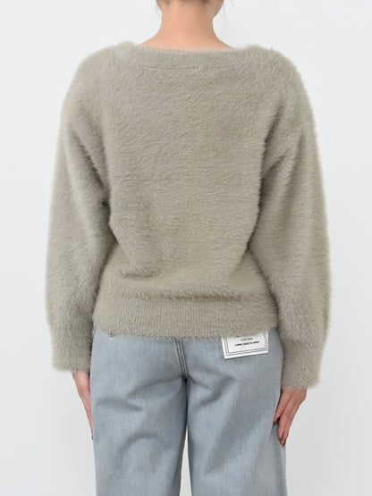 フェザーVネックカーディガン　[通常]