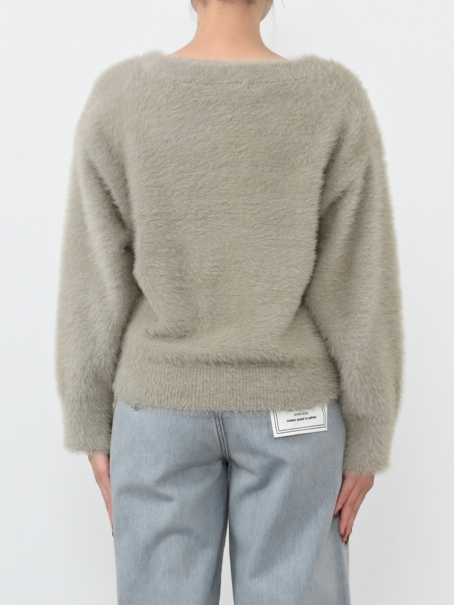 フェザーVネックカーディガン　[通常]