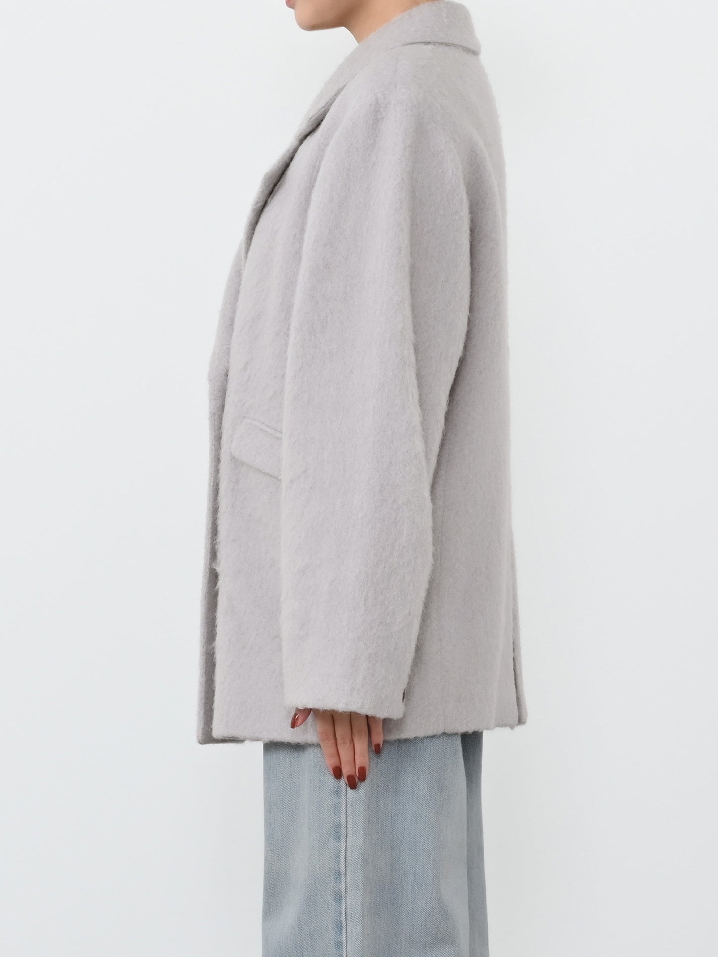 アルパカシャギーダブルコート　[通常]