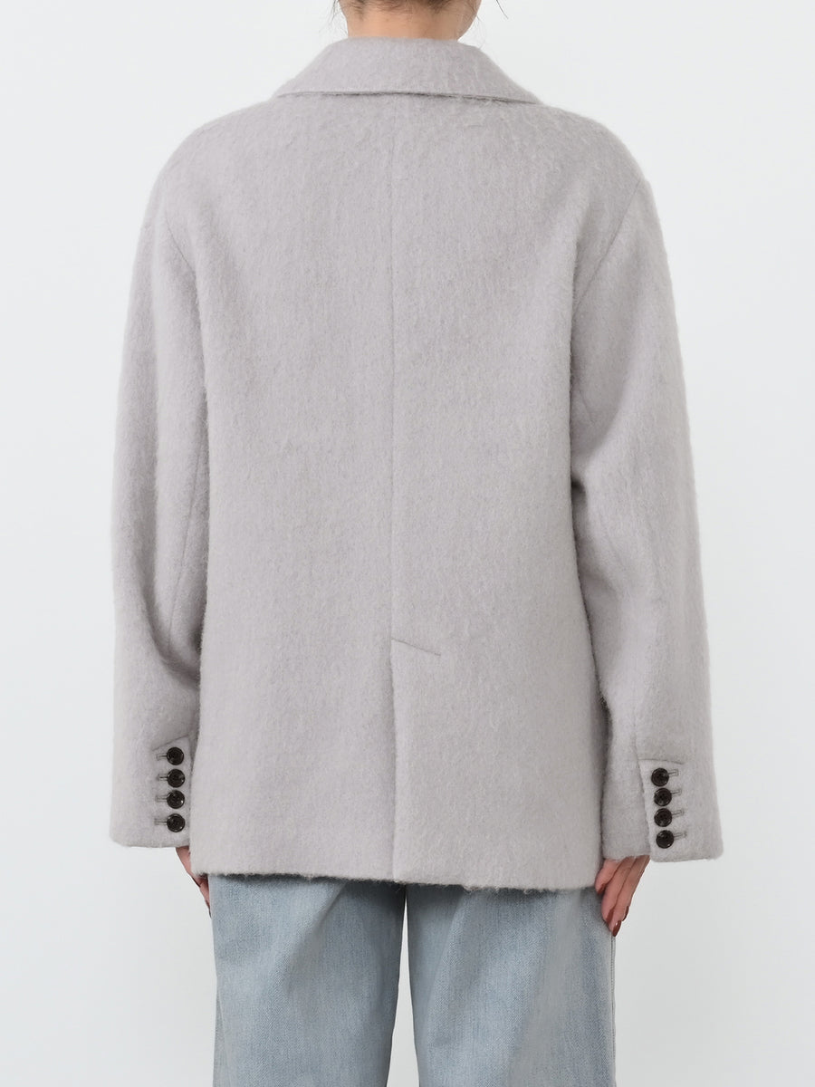 アルパカシャギーダブルコート　[通常]