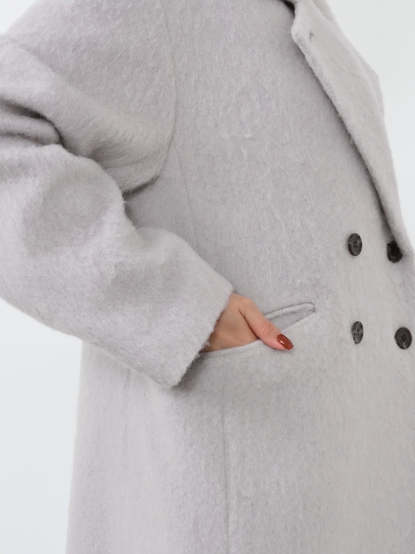 アルパカシャギーダブルコート　[通常]