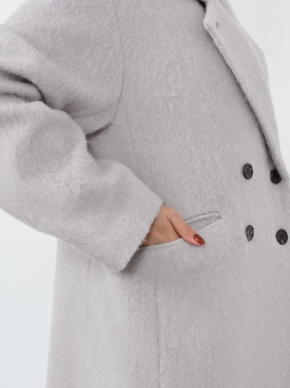 アルパカシャギーダブルコート　[通常]