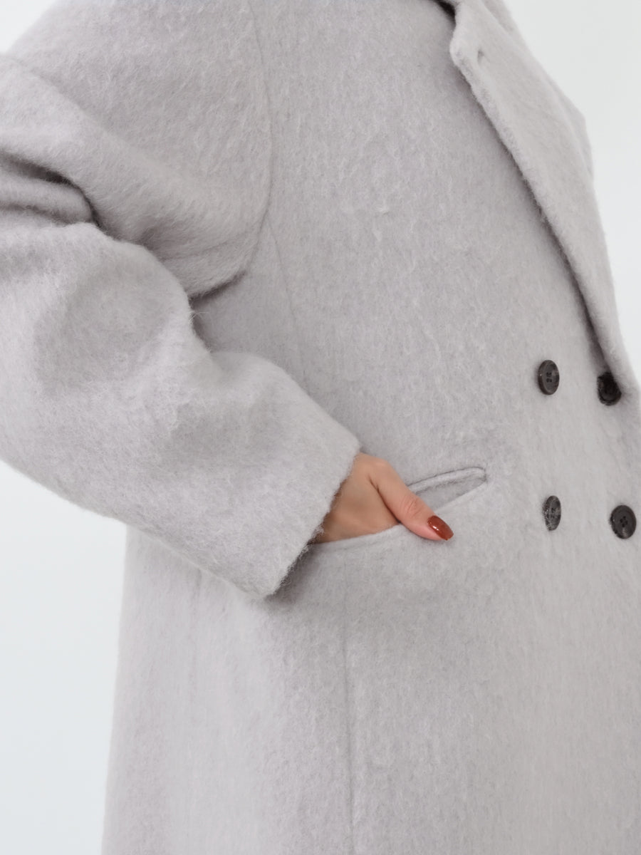 アルパカシャギーダブルコート　[通常]