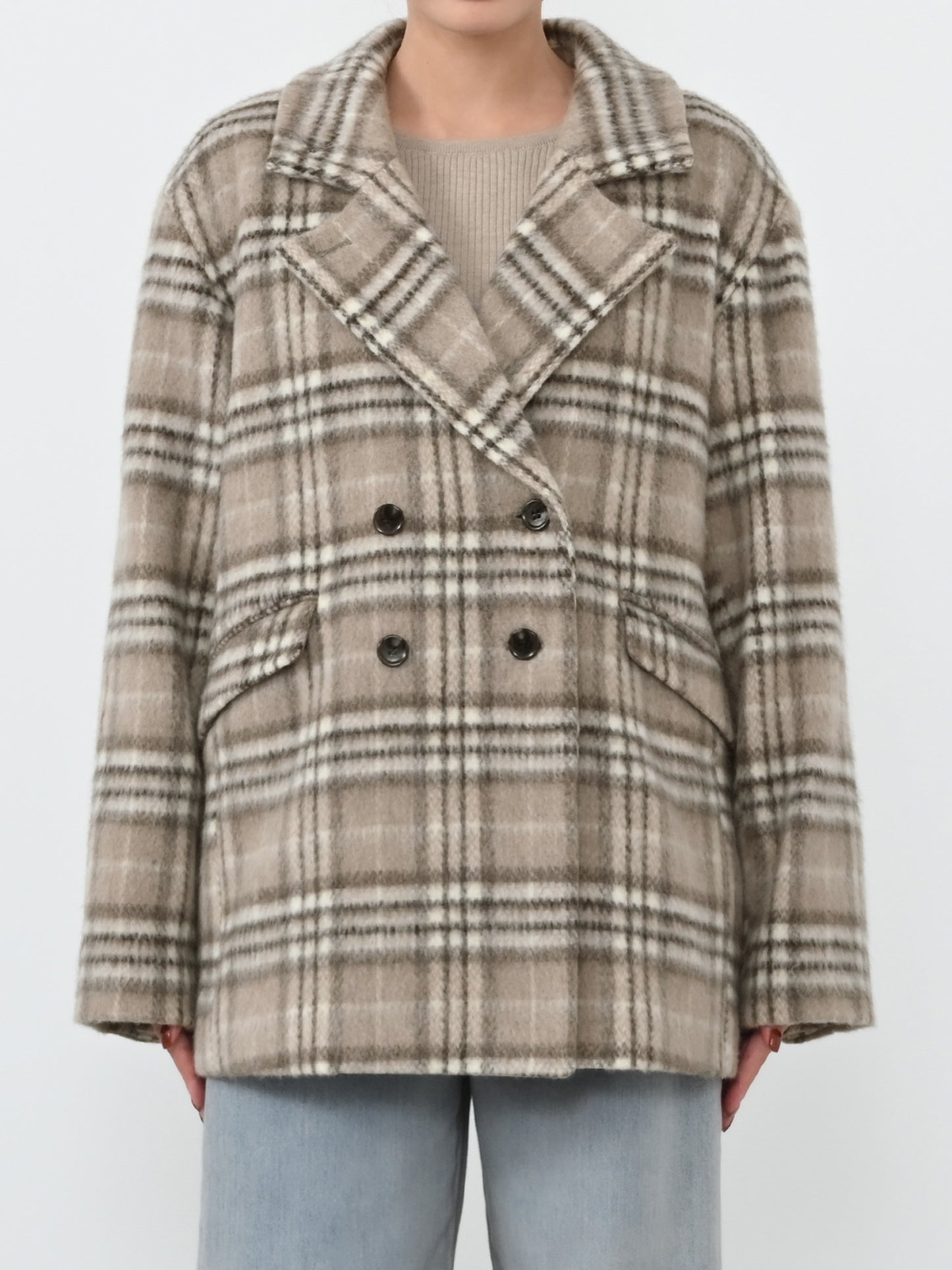 ※こちらが実物のカラーに一番お色味が近くなっております。（チェック）<br>150cm | B:78 W:56 H:74 股下:69  | ワンサイズ着用