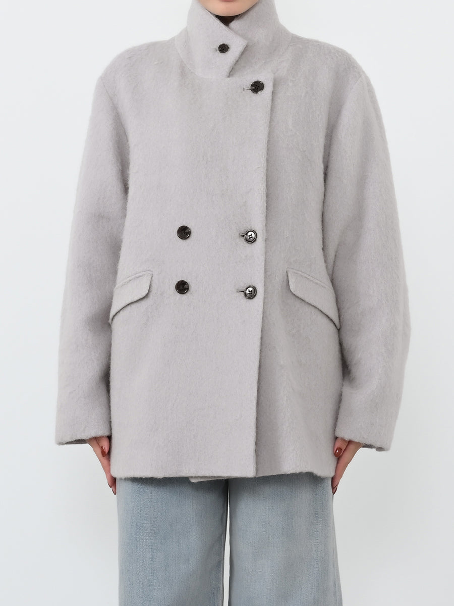 アルパカシャギーダブルコート　[通常]