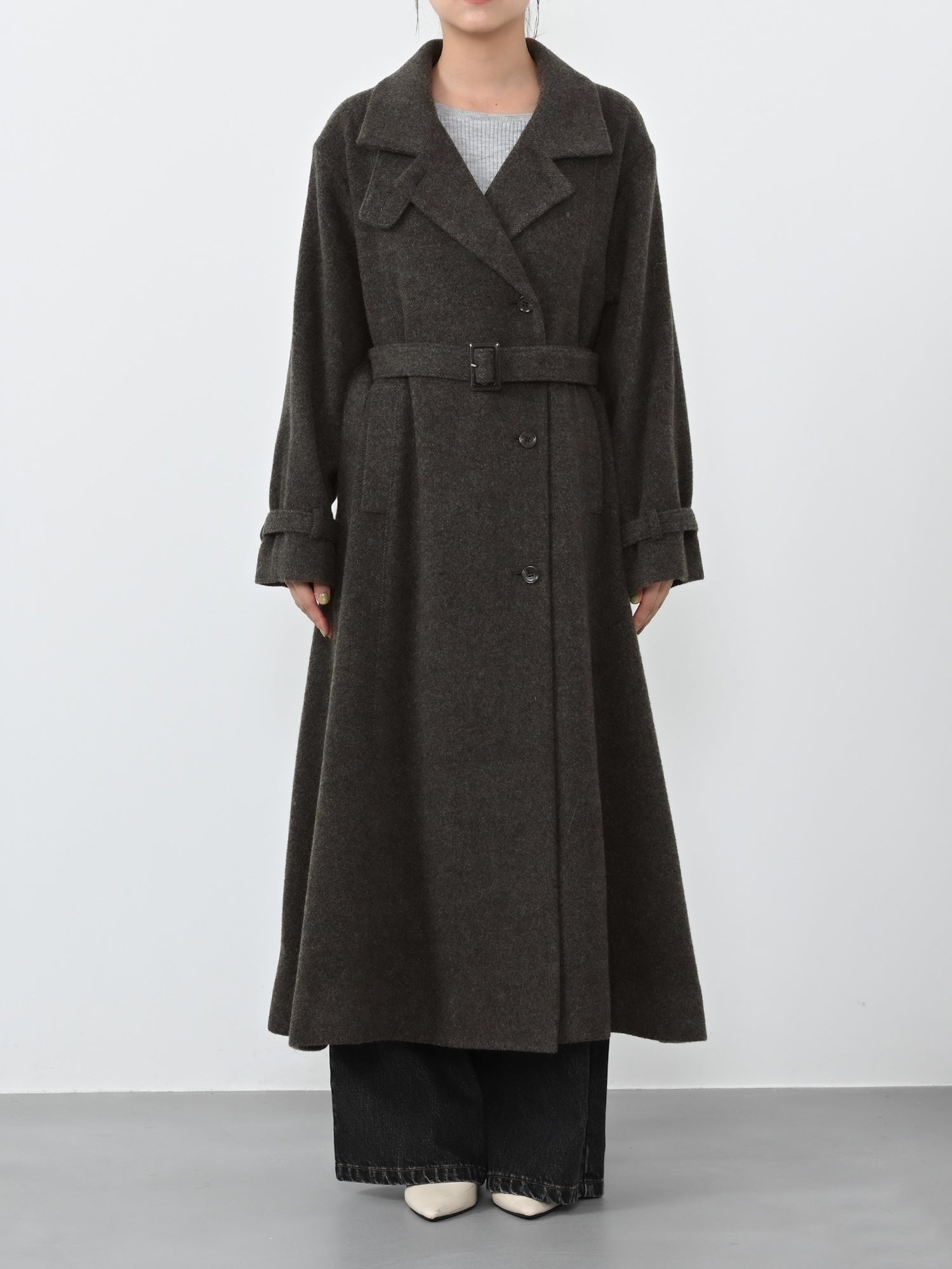 セミダブルバックフレアウールコート-short & regular | 小柄・低身長