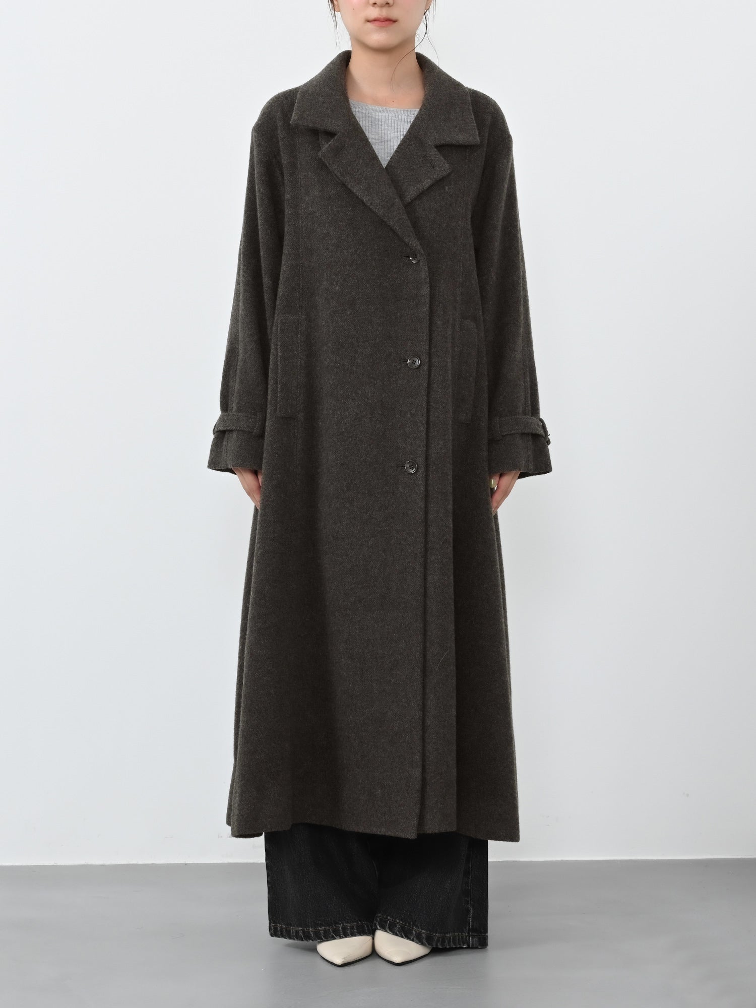 25AW セミダブルバックフレアウールコート セミダブルバックフレアウールコート-short & regular | 小柄・低身長