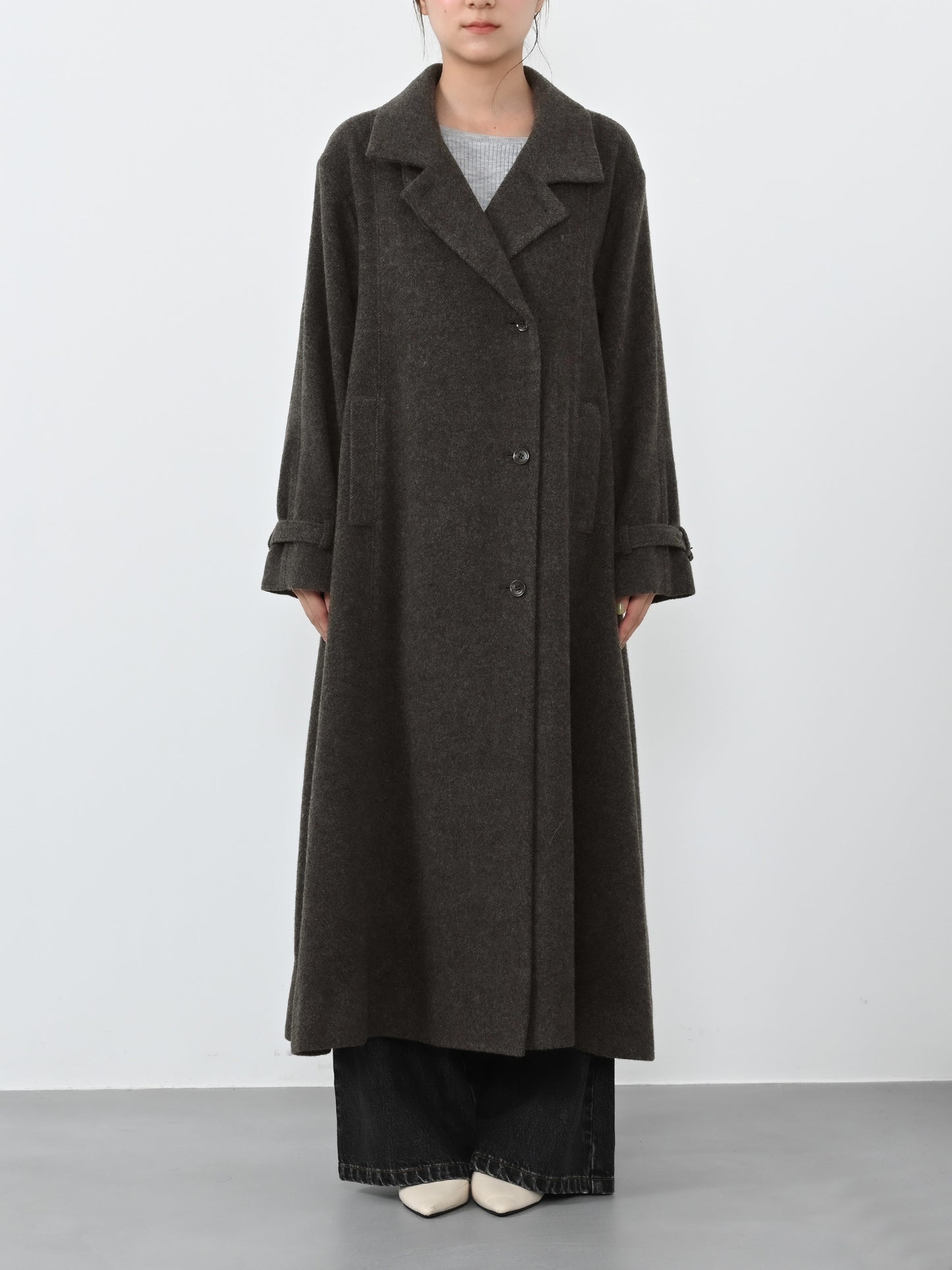 ＜sweetweb掲載＞セミダブルバックフレアウールコート-short & regular　[通常]