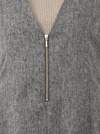 ツイードフロントジップジャンパースカート-short & regular　[通常]