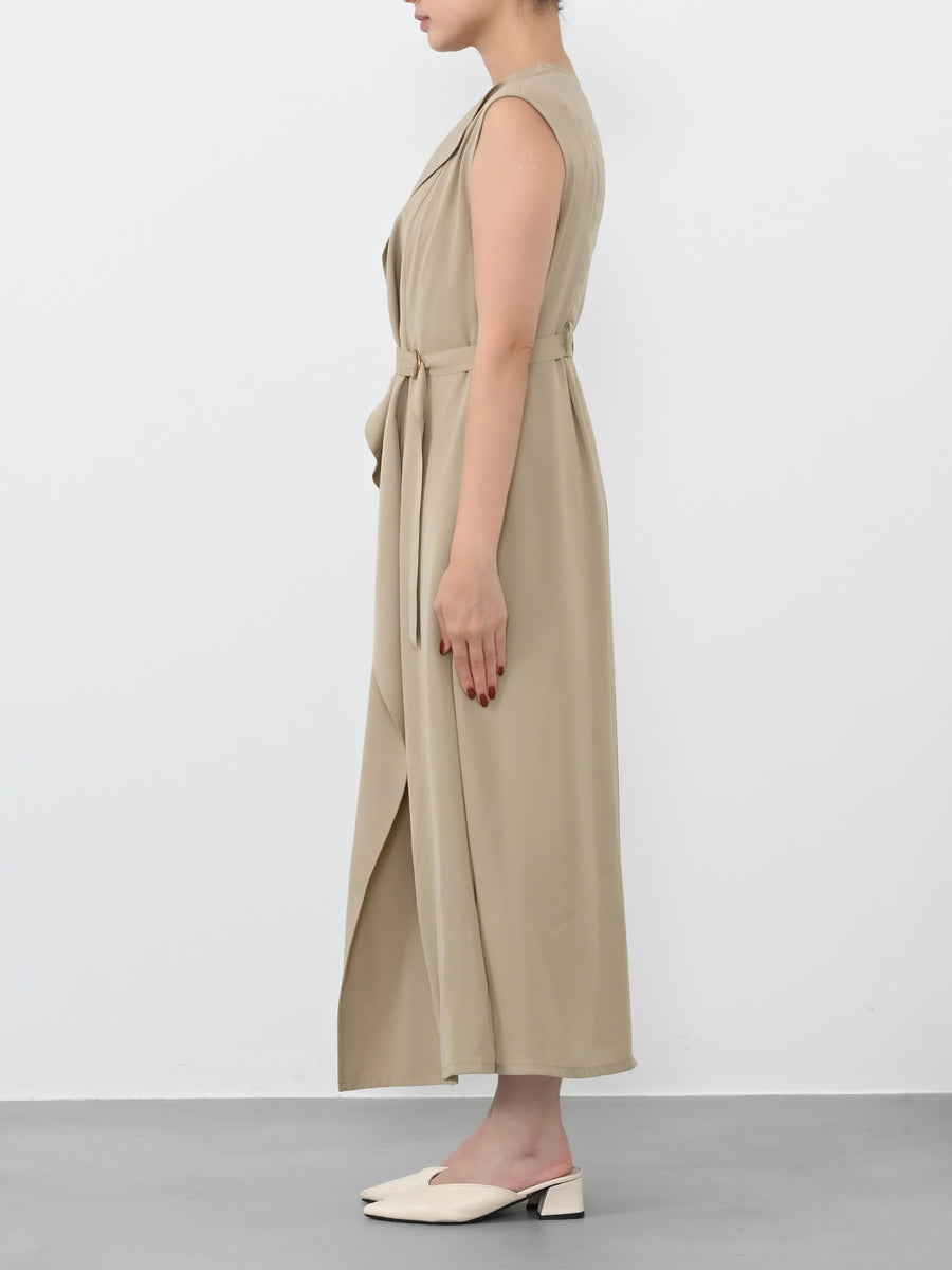 ラッフルとろみジレワンピース-short & regular　[通常]