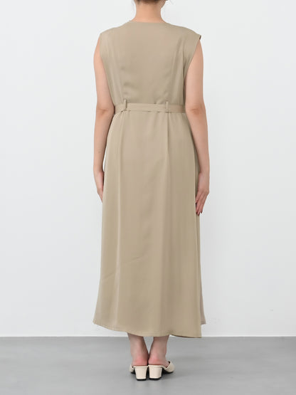 ラッフルとろみジレワンピース-short & regular　[通常]