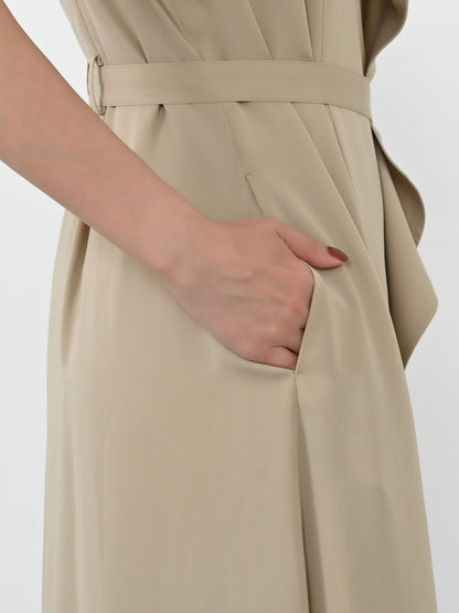 ラッフルとろみジレワンピース-short & regular　[通常]