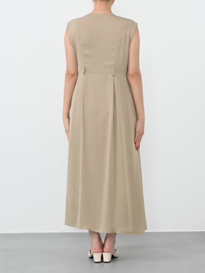 ラッフルとろみジレワンピース-short & regular　[通常]