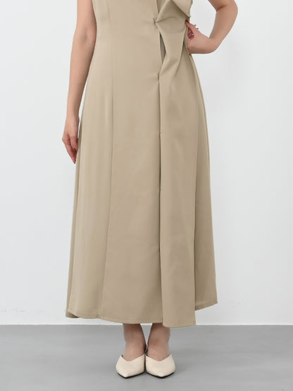 ラッフルとろみジレワンピース-short & regular　[通常]