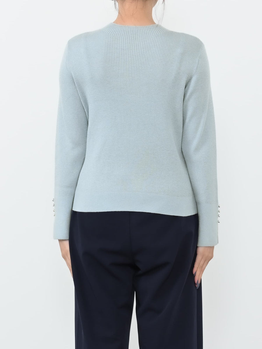 シルクウールゴールドボタンリブニット　[通常]