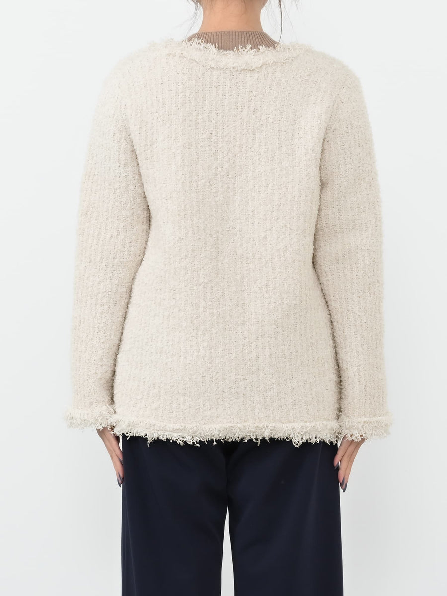 フリンジツイードニットジャケット　[通常]