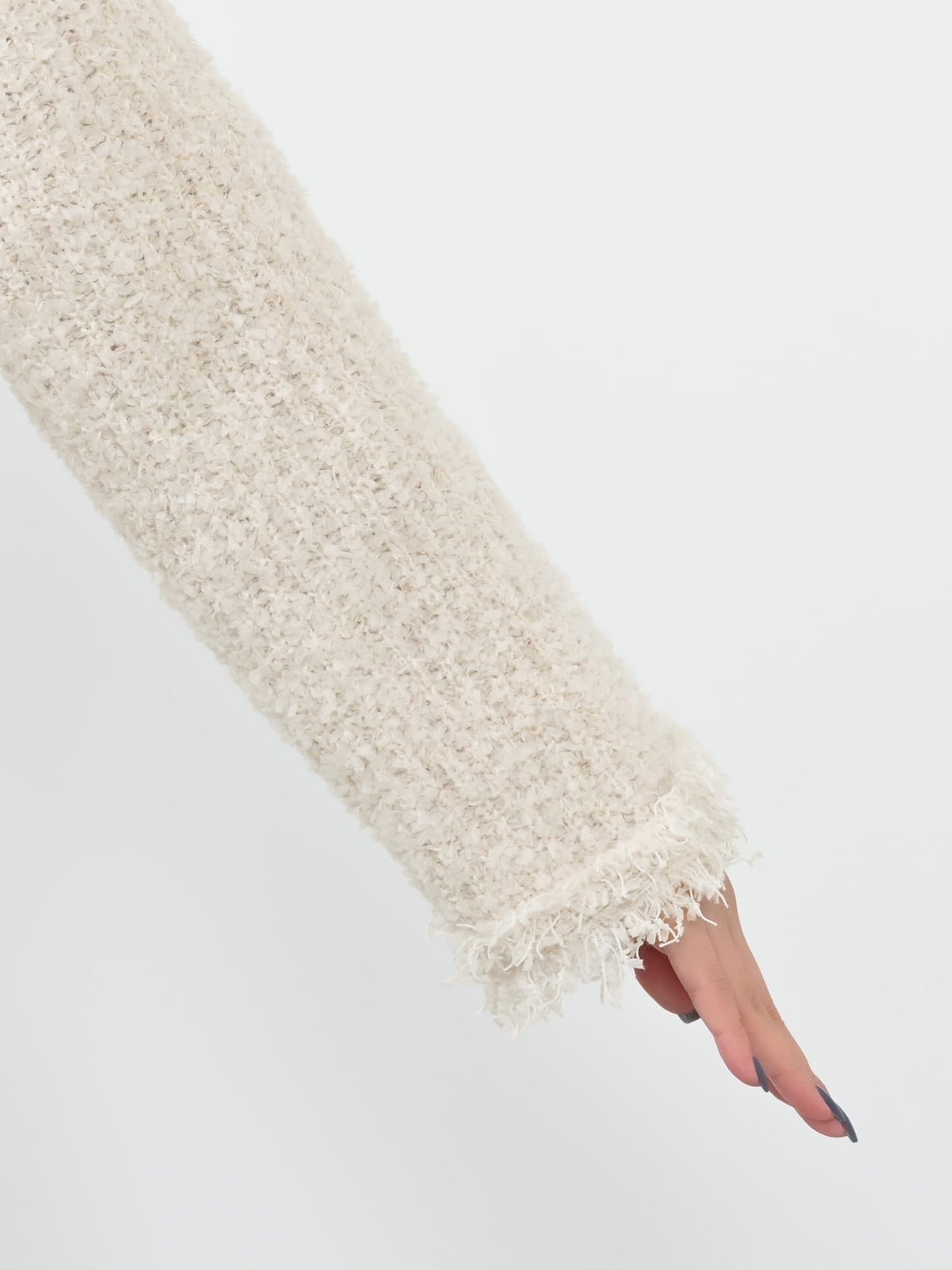 フリンジツイードニットジャケット　[通常]