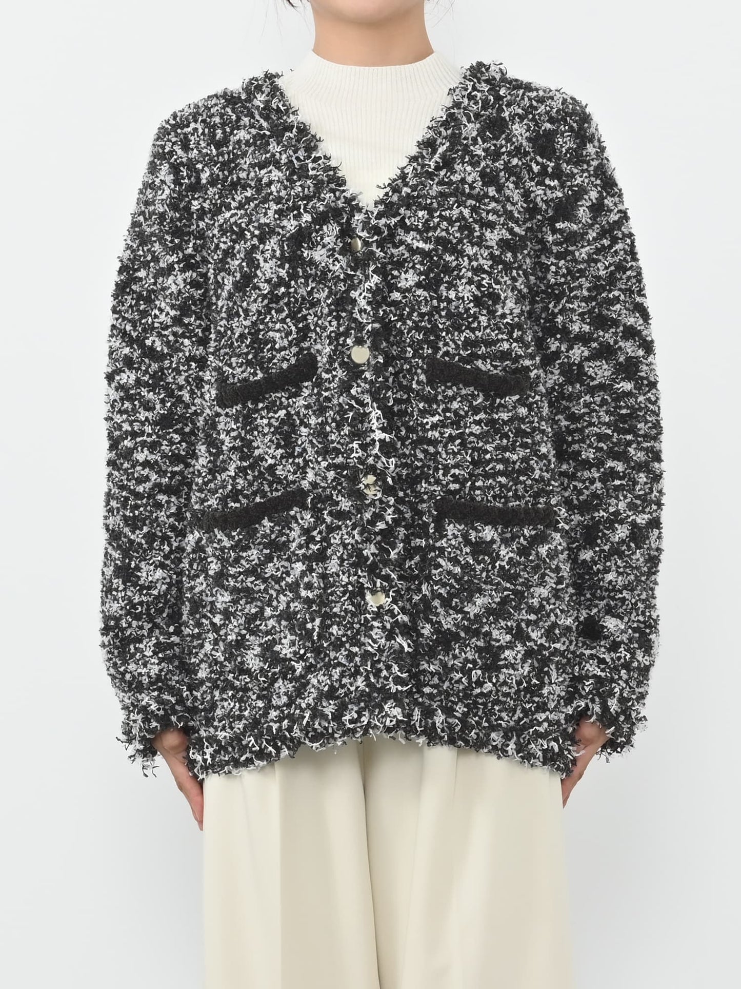 ※こちらが実物のカラーに一番お色味が近くなっております。（ブラックミックス）<br>143cm | B:73 W:60 H:81 股下:65  | ワンサイズ着用