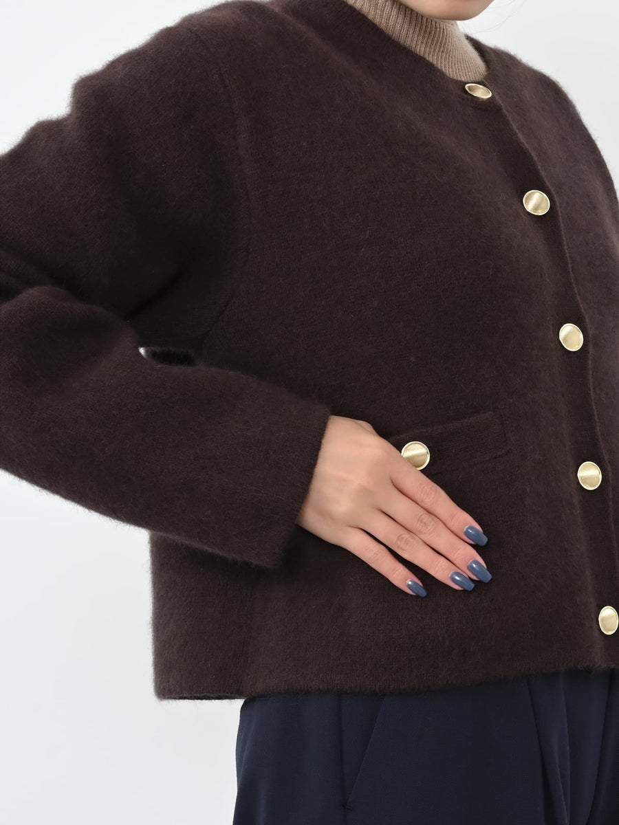 フォックスアンゴラダブルフェイスニットジャケット　[通常]