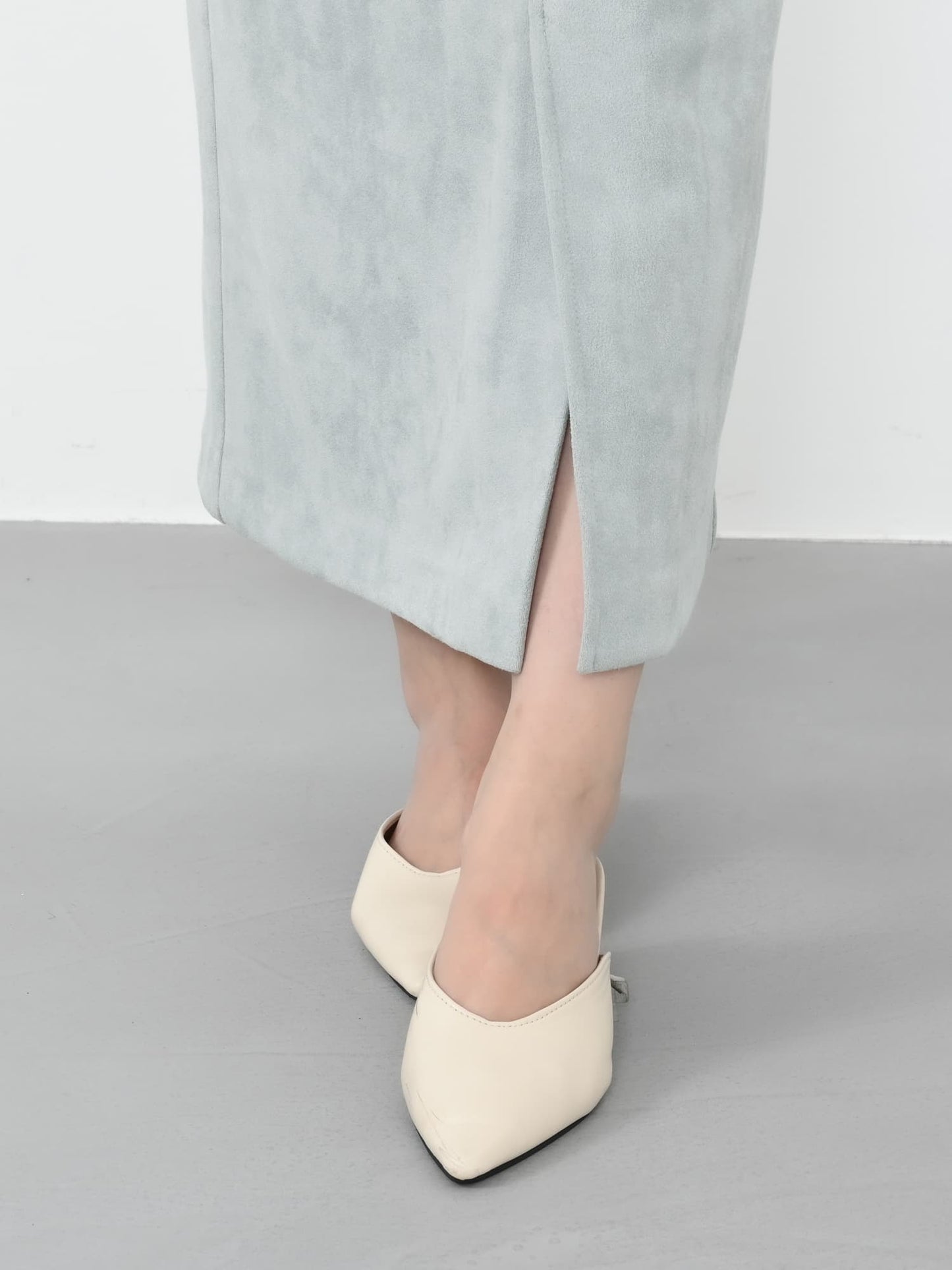 ゴールドリベットスウェードライクスカート-short & regular 　[通常]