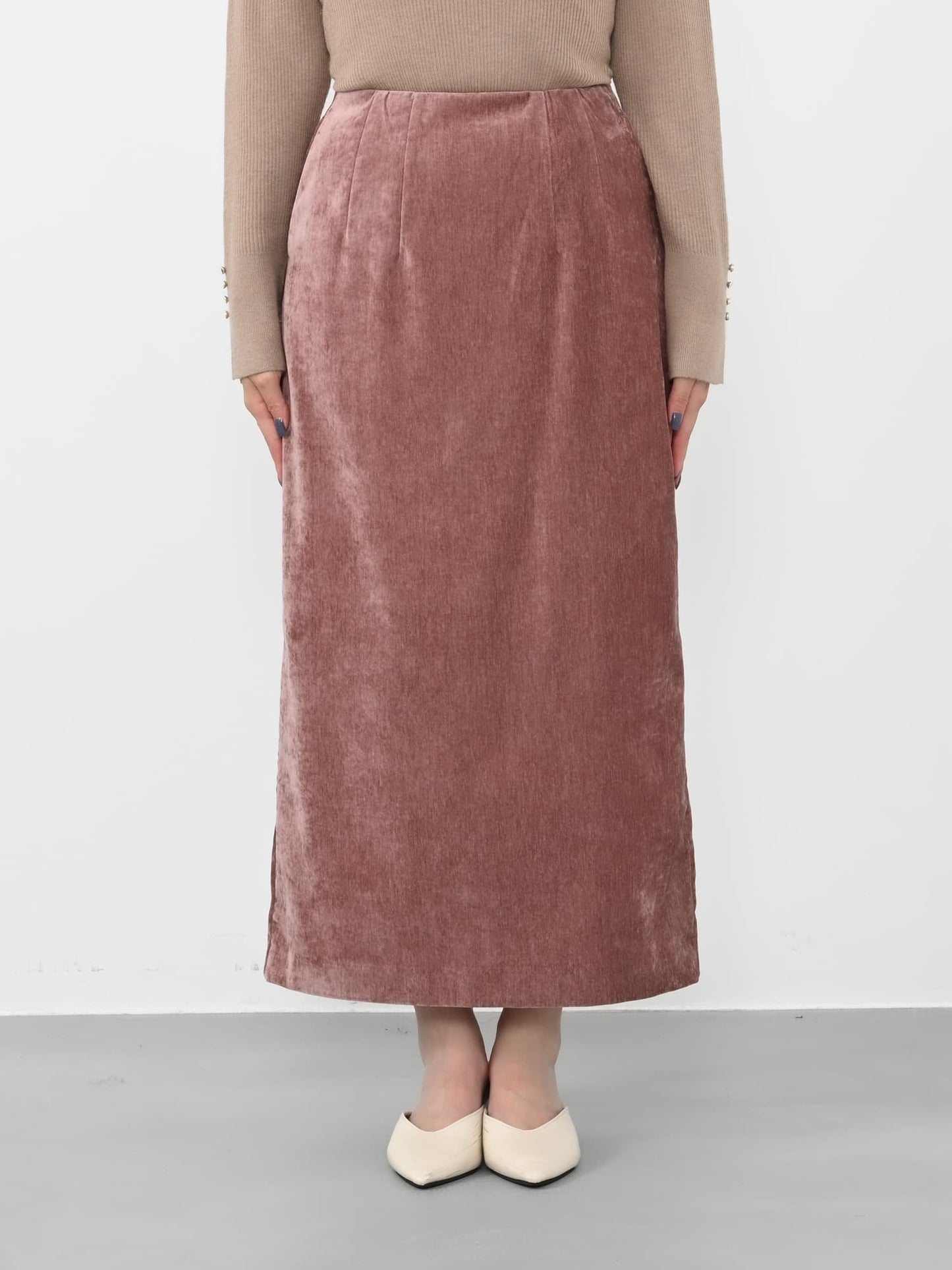 ※こちらが実物のカラーに一番お色味が近くなっております。（ピンク）<br>149cm | B:77 W:60 H:83 股下:68.5 | regular-XS着用(ヒールの高さ: 3.5cm) 