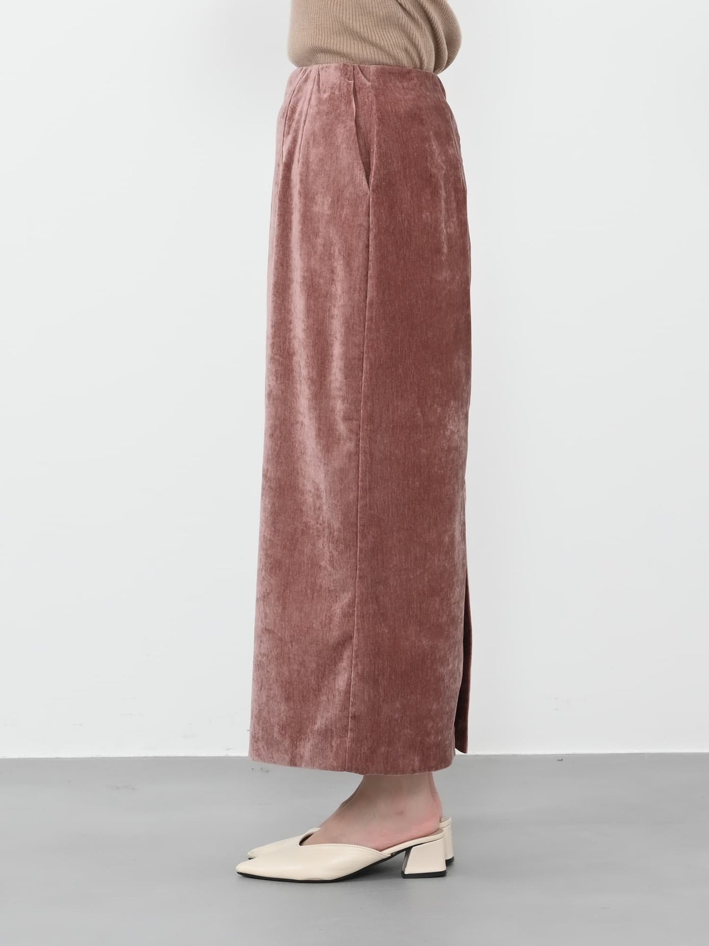 ＜sweetweb掲載＞パウダリーベロアIラインスカート-short & regular　[通常]