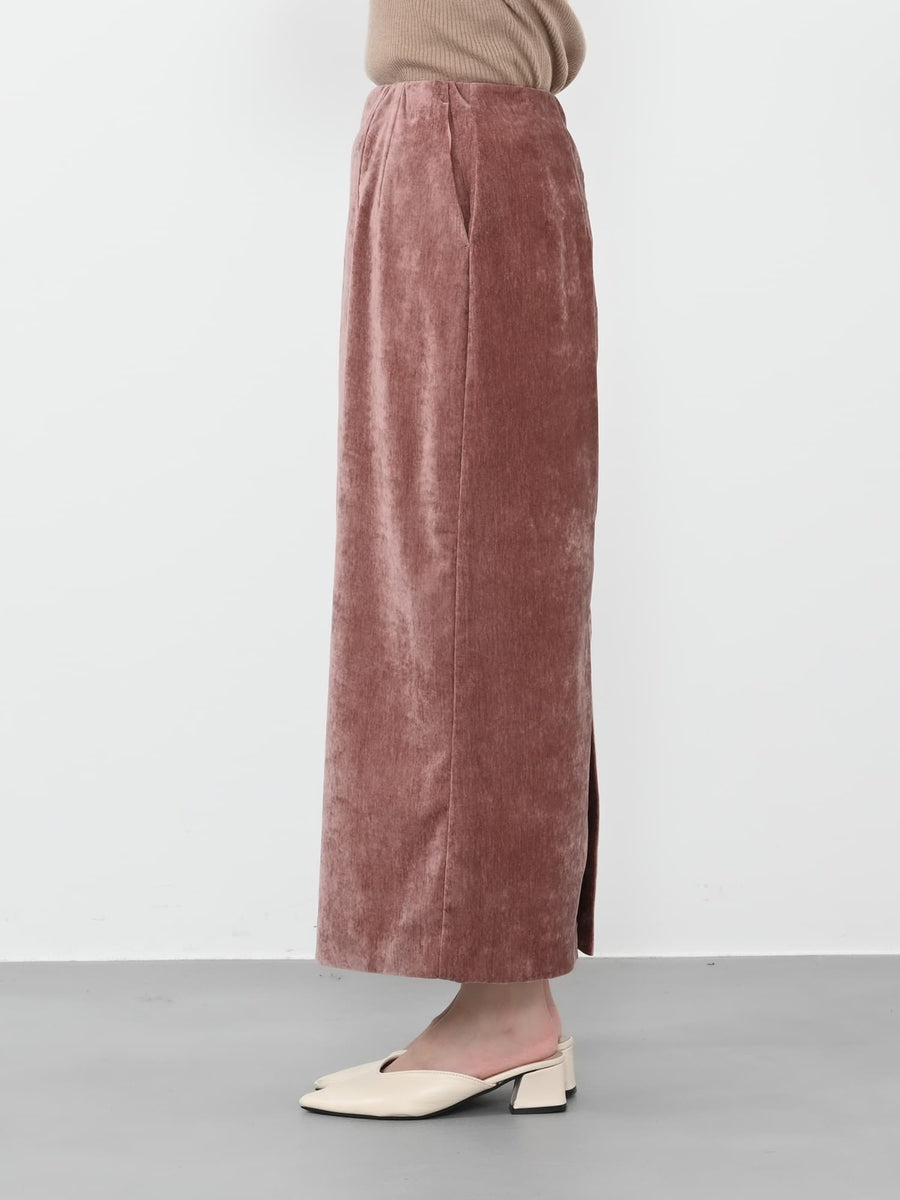 ＜sweetweb掲載＞パウダリーベロアIラインスカート-short & regular　[通常]