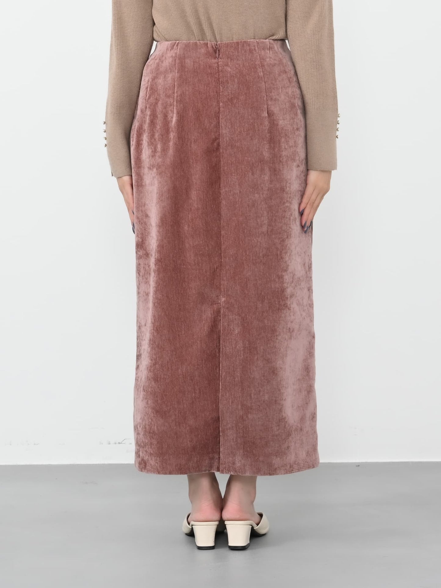 ＜sweetweb掲載＞パウダリーベロアIラインスカート-short & regular　[通常]