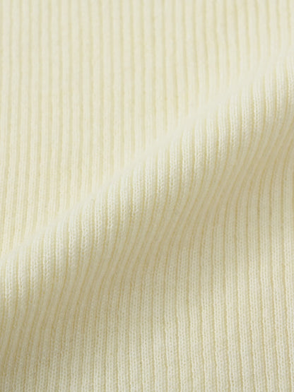 シルクウールゴールドボタンリブニット　[通常]