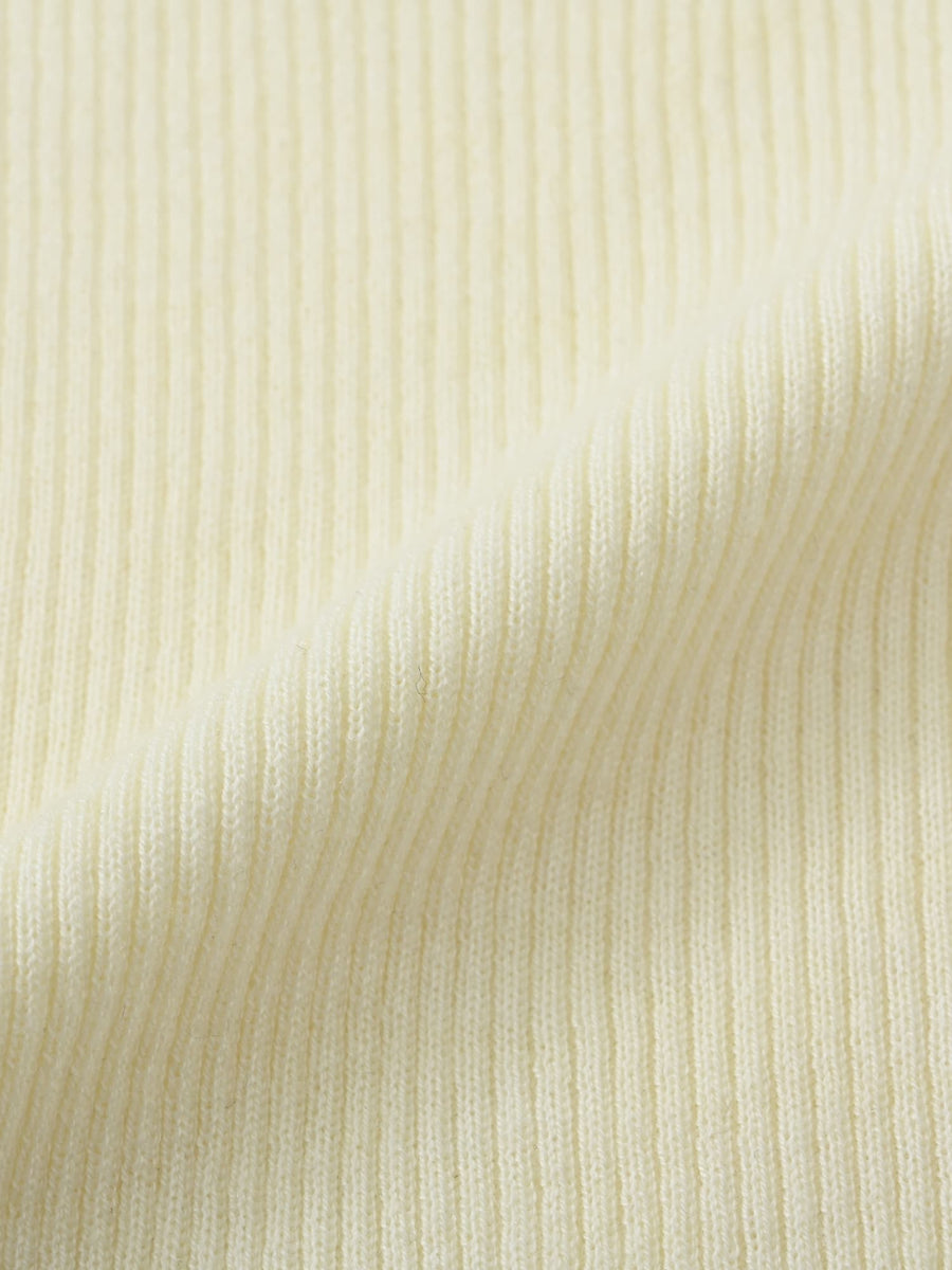 シルクウールゴールドボタンリブニット　[通常]