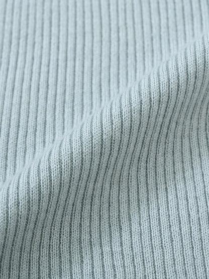 シルクウールゴールドボタンリブニット　[通常]