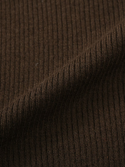 シルクウールゴールドボタンリブニット　[通常]