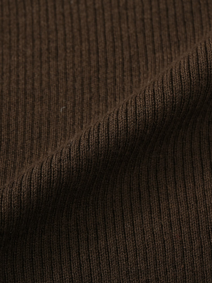 シルクウールゴールドボタンリブニット　[通常]