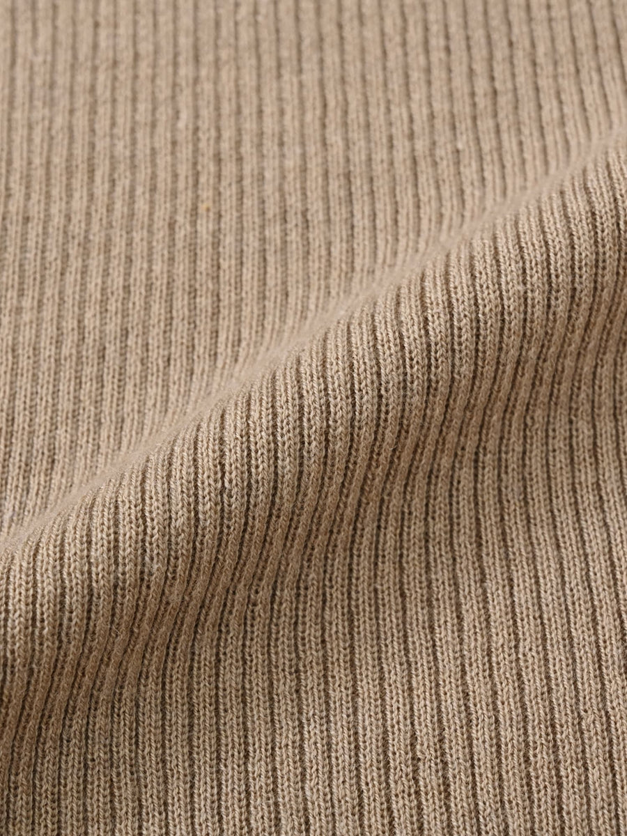 シルクウールゴールドボタンリブニット　[通常]