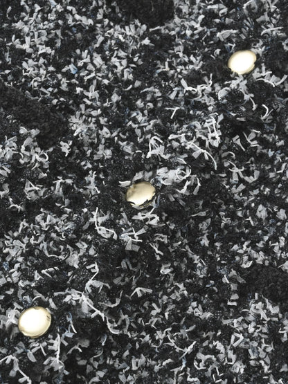 フリンジツイードニットジャケット　[通常]