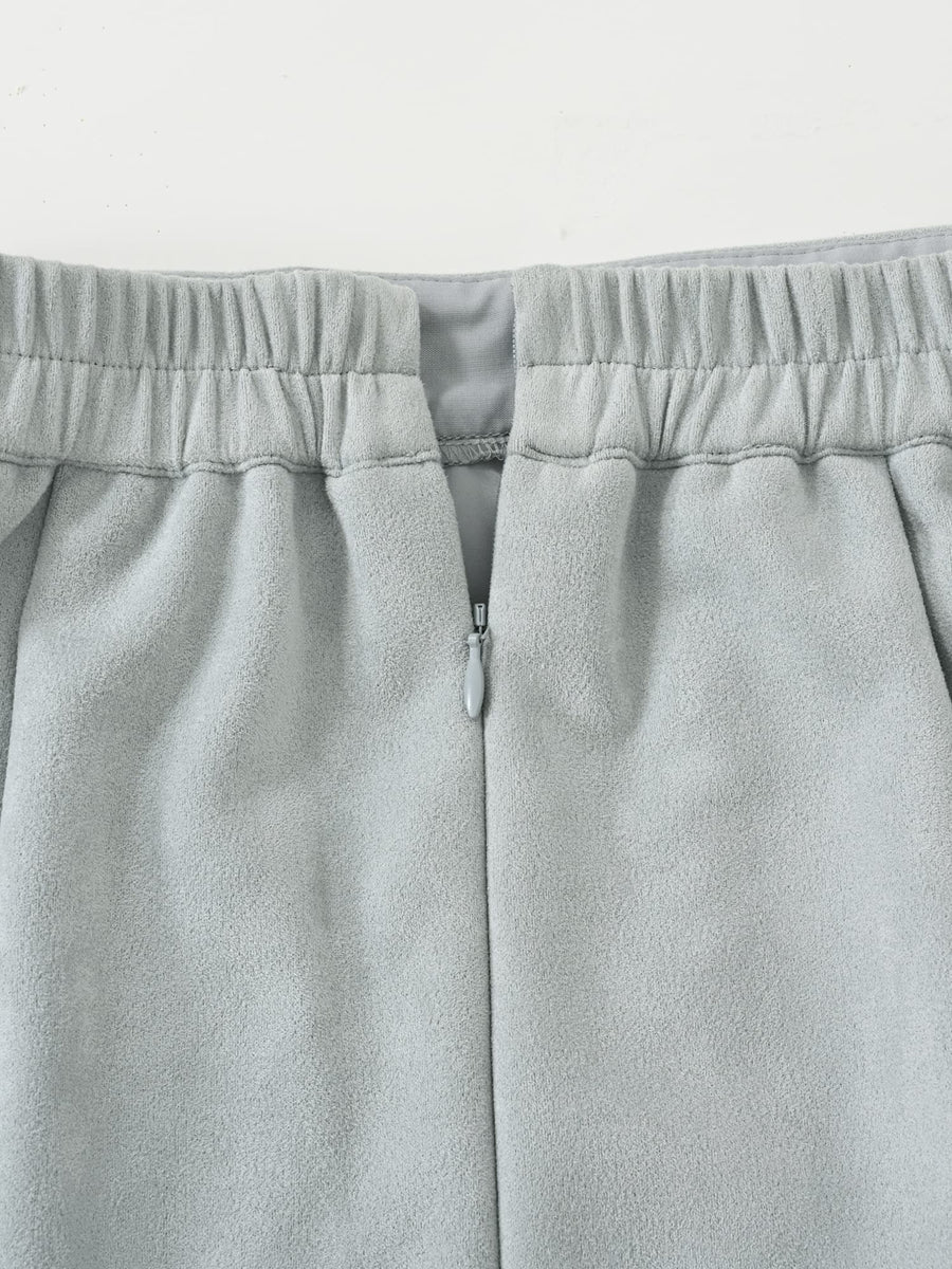 ゴールドリベットスウェードライクスカート-short & regular 　[通常]