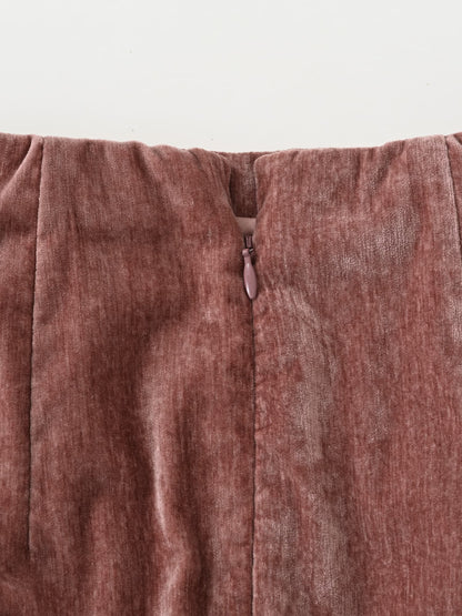 ＜sweetweb掲載＞パウダリーベロアIラインスカート-short & regular　[通常]