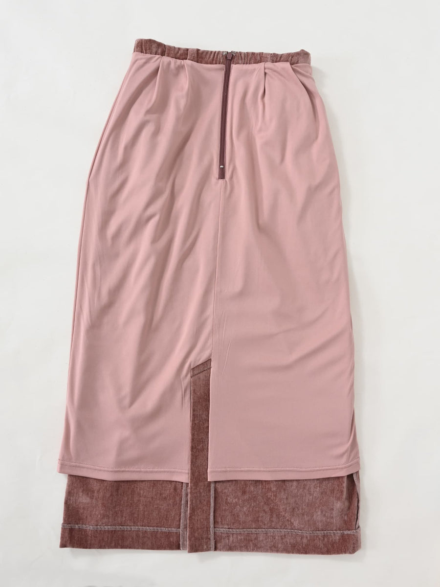 ＜sweetweb掲載＞パウダリーベロアIラインスカート-short & regular　[通常]