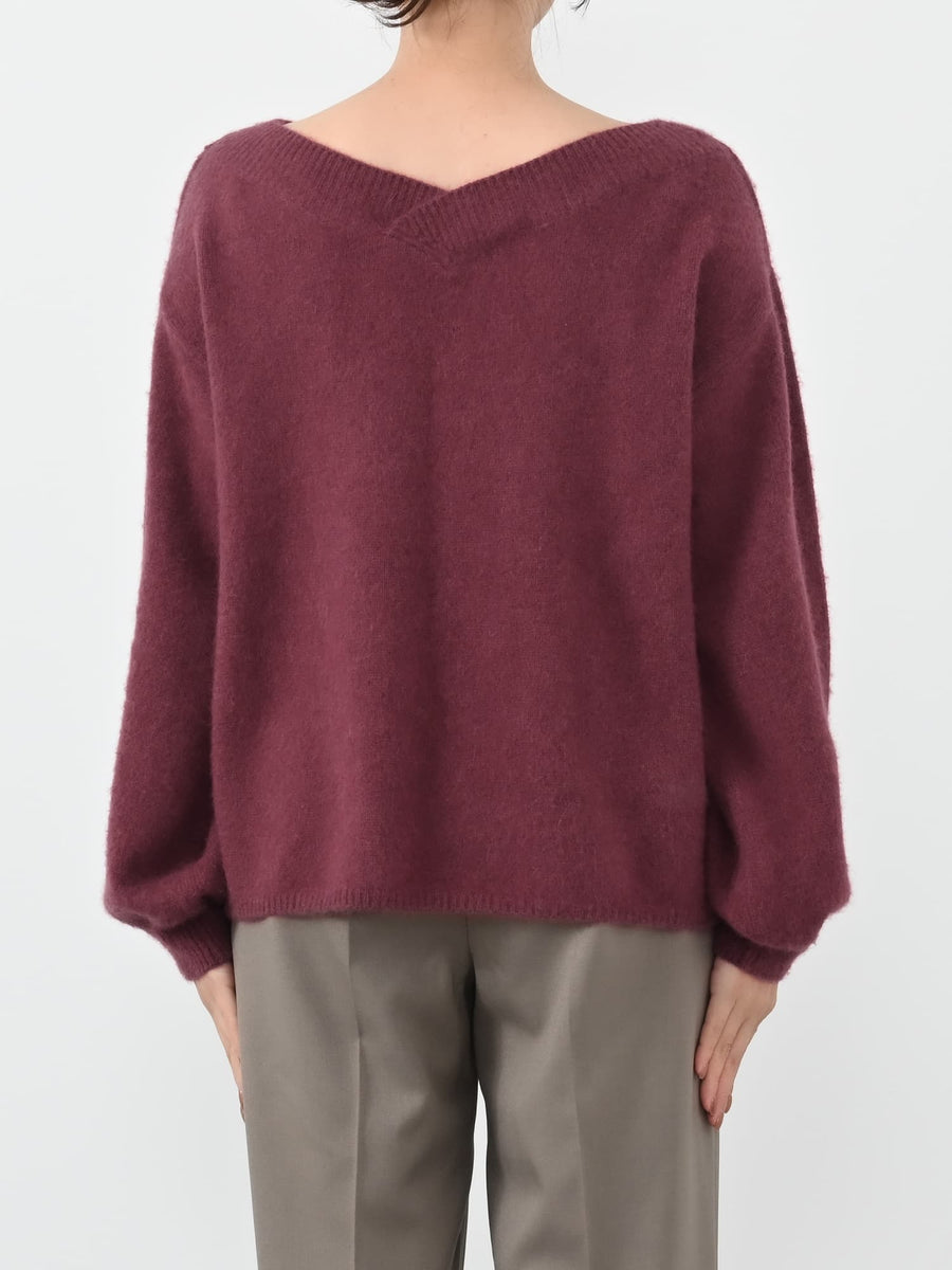 フォックスアンゴラ2wayネックニット　[通常]