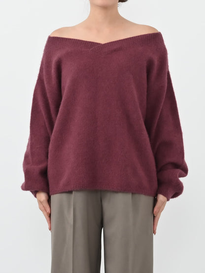 フォックスアンゴラ2wayネックニット　[通常]