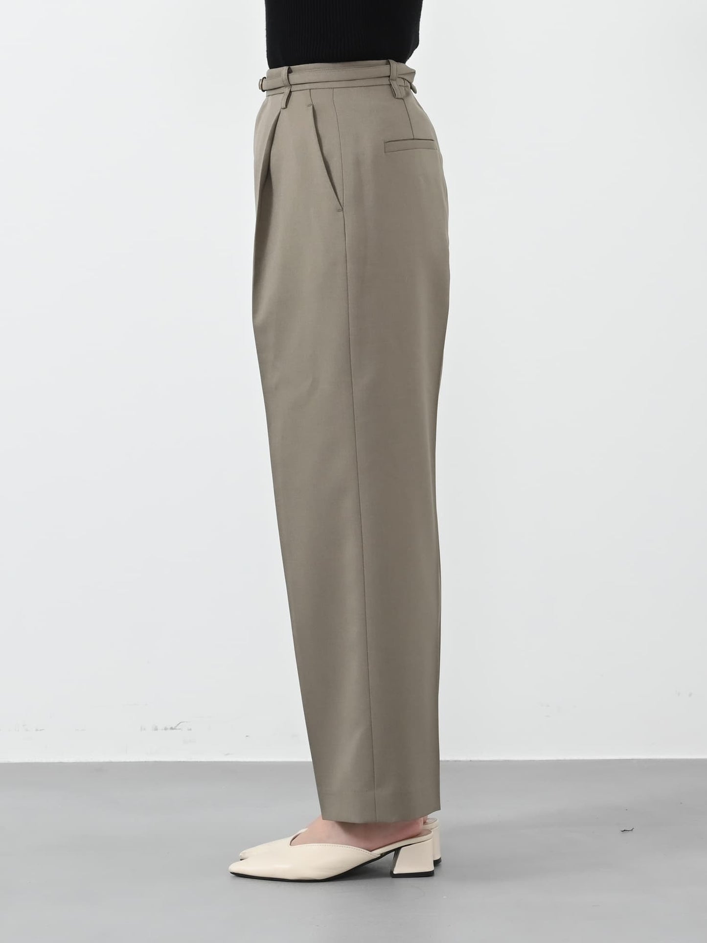 ナローベルトセミワイドパンツ-short & regular　[通常]