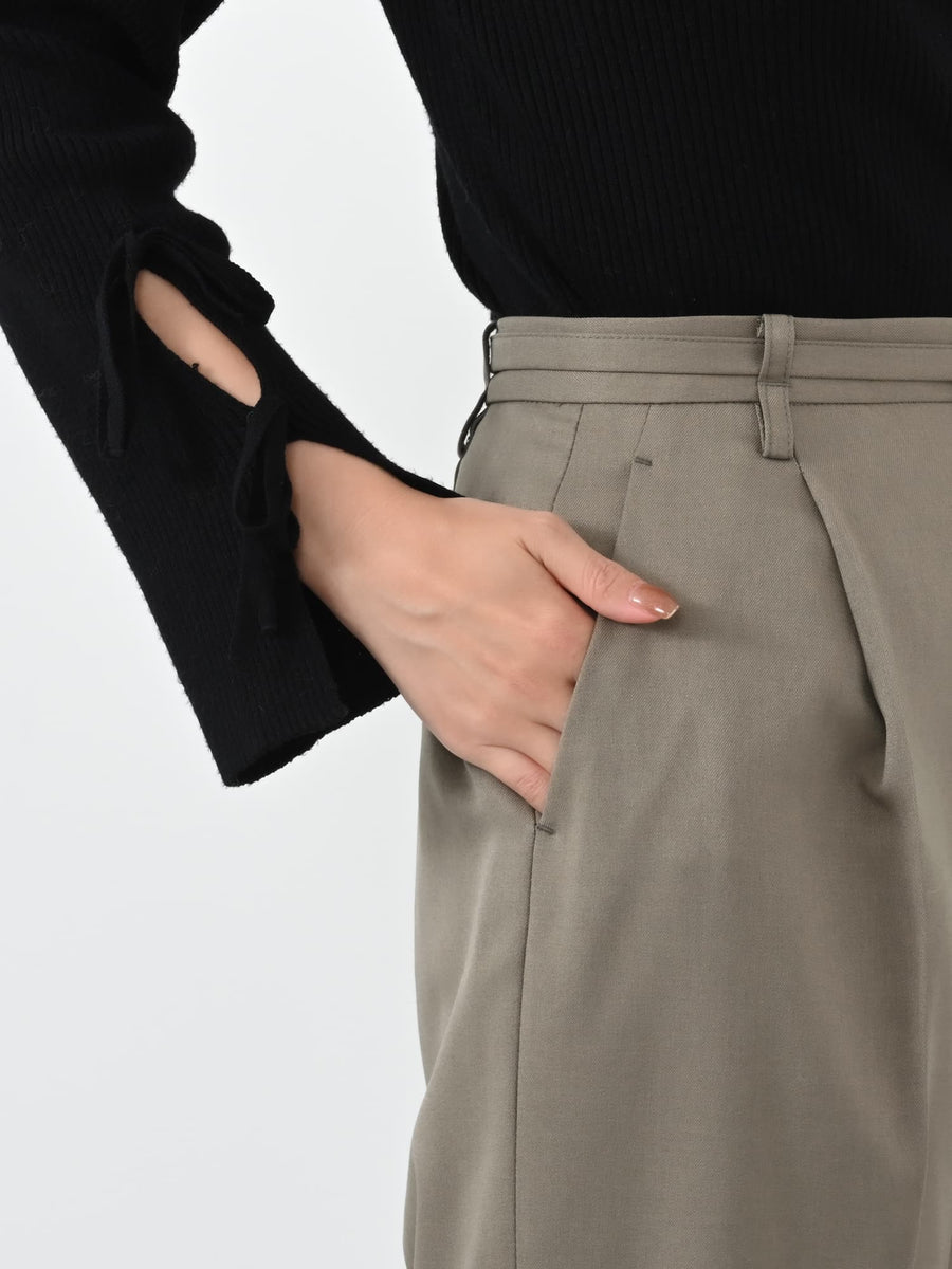 ナローベルトセミワイドパンツ-short & regular　[通常]