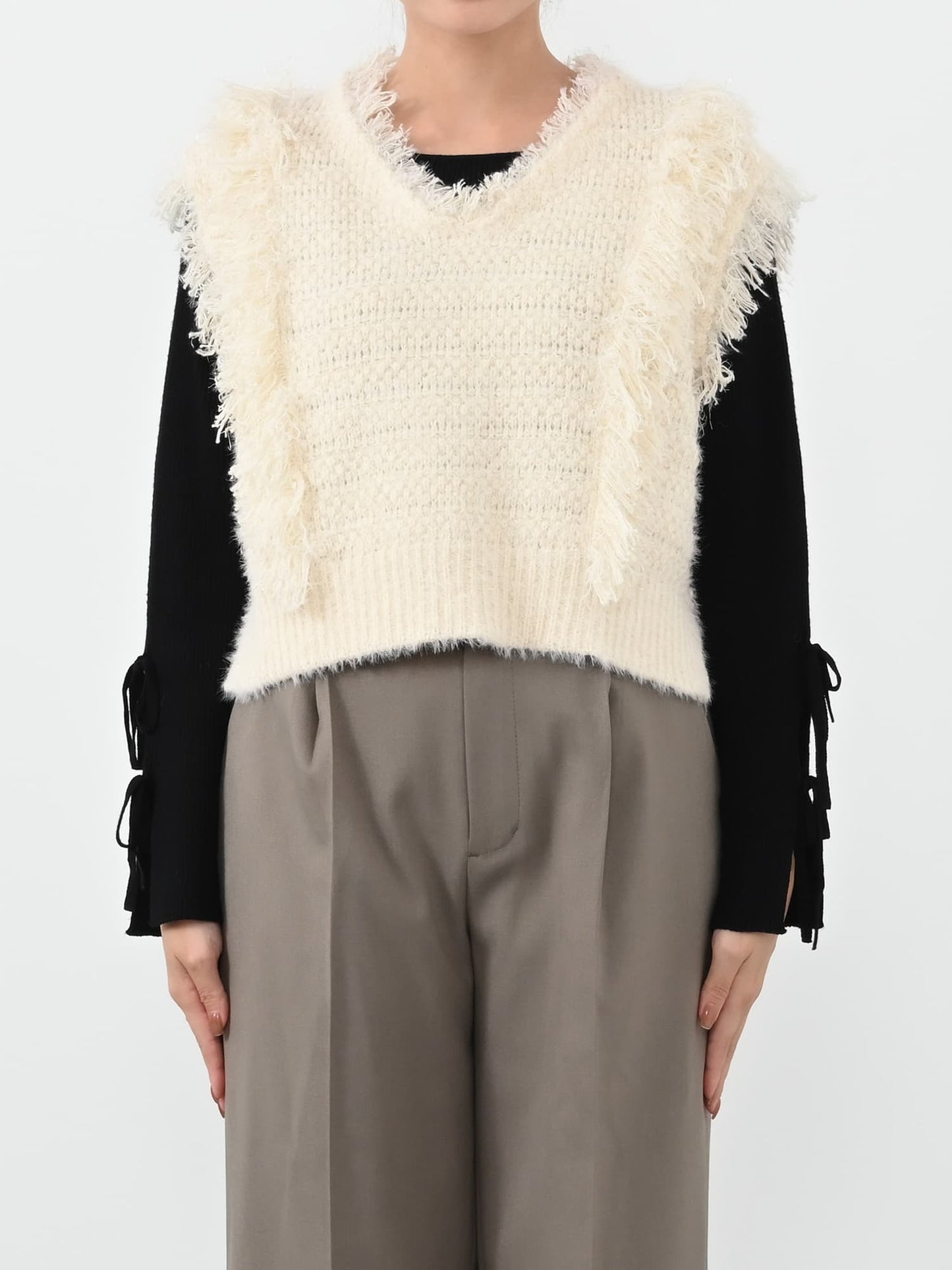 ※こちらが実物のカラーに一番お色味が近くなっております。（アイボリー）<br>149cm | B:77 W:60 H:83 股下:68.5 | ワンサイズ着用